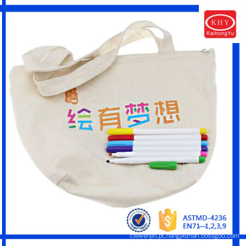 Kids Christmas gift permanent textile markers painting on handbag